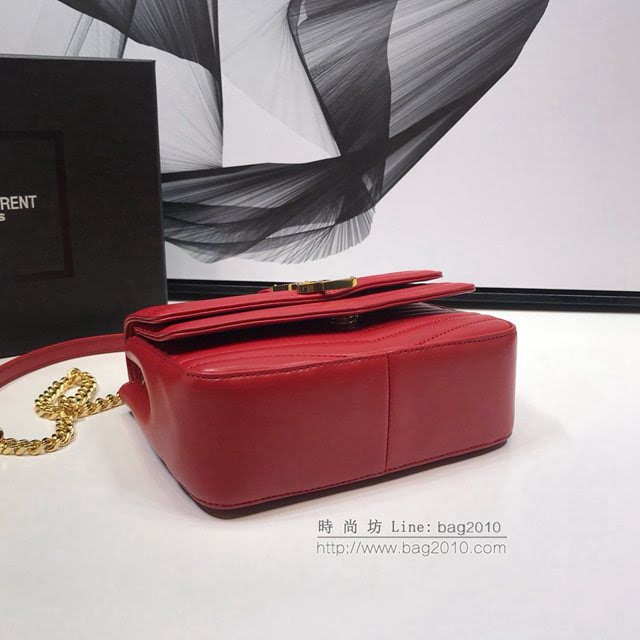 YSL爆款女士包包 聖羅蘭經典款Saint Laurent雙蓋頭小牛皮包包 YSL肩背斜挎包 632662  jjh1064